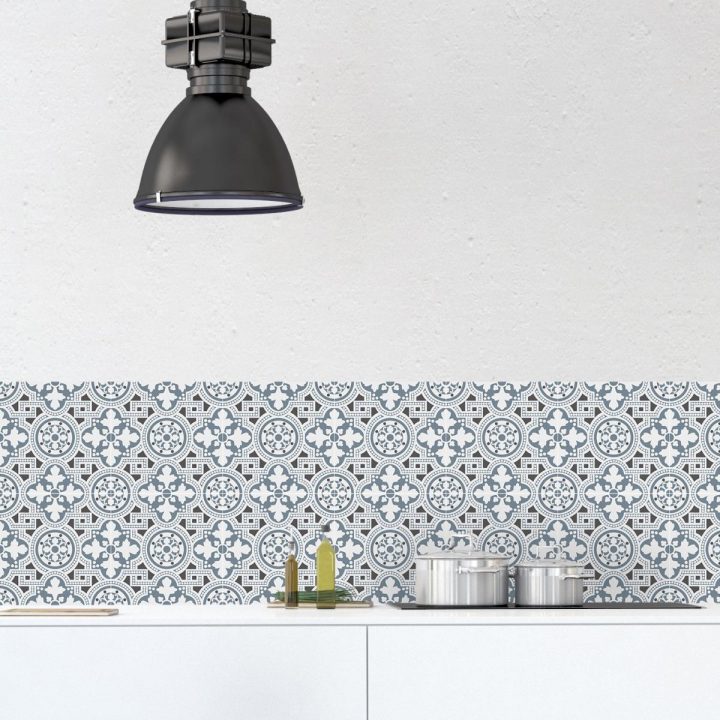 Crédence Adhésive Carreaux De Ciment – Bertille tout Credence Salle De Bain Autocollante