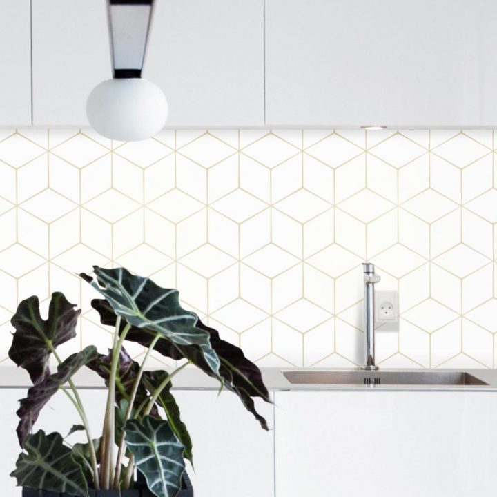 Crédence Adhésive Cube Retro | Adhésives Carreaux | Stickerdeco.fr à Credence Salle De Bain Autocollante