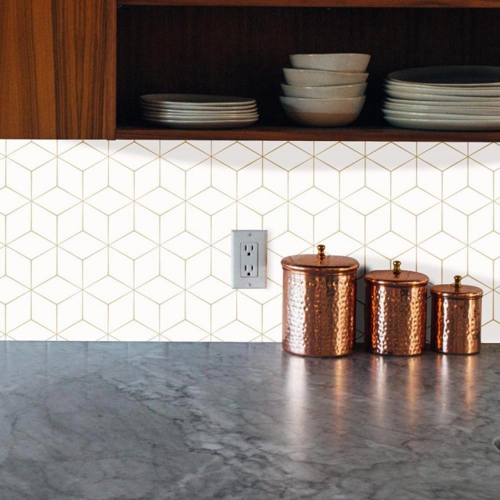 Crédence Adhésive Cube Retro | Adhésives Carreaux | Stickerdeco.fr destiné Credence Salle De Bain Autocollante