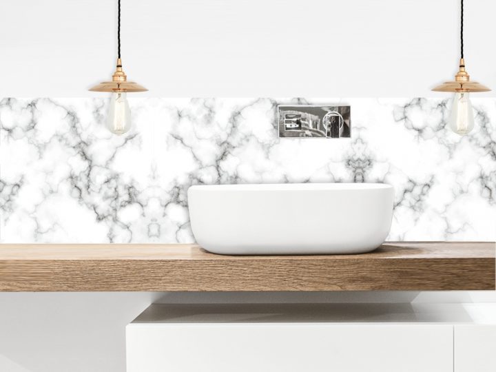 Crédence Adhésive Marbre Blanc dedans Credence Salle De Bain Autocollante