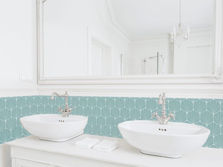 Crédence Adhésive Motifs Scandinaves Constellation Vert destiné Credence Salle De Bain Autocollante
