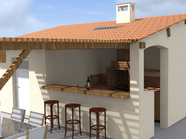 Cuisine D Ete Pool House concernant Terrasse Couverte En Dur