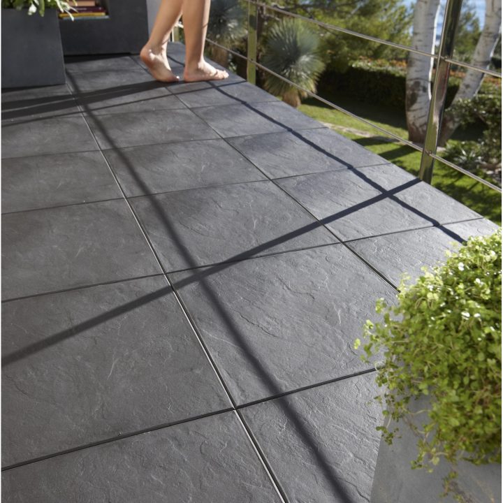 Dalle Clipsable Polypropylène Easy, Aspect Ardoise, L.38 X pour Dalle Caillebotis Bois 50X50