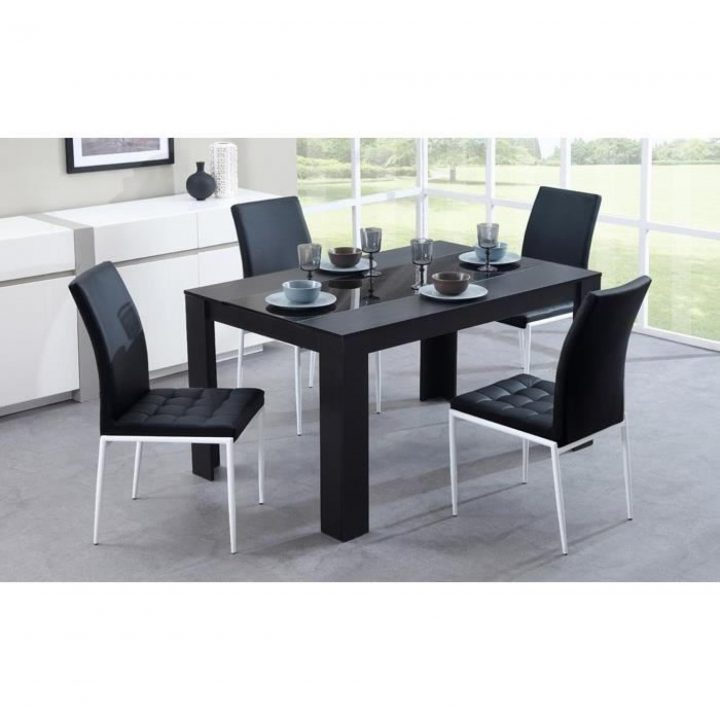 Damia Table De Séjour 140 Cm Noir serapportantà Table Salle A Manger 140 Cm