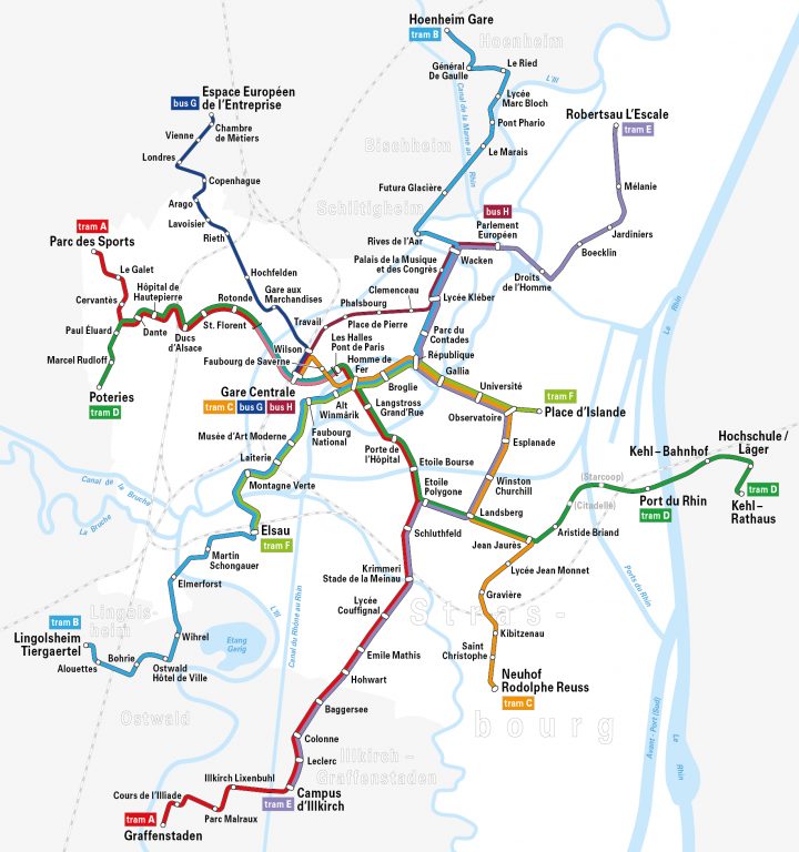 Datei:strasbourg – Straßenbahn – Netzplan – Wikipedia serapportantà Chambre Des Métiers Strasbourg