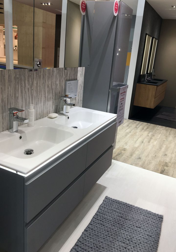 Découvrez Ce Meuble Double Vasque En Laque Soft Gris Souris serapportantà Meuble Salle De Bain Gris Laqué