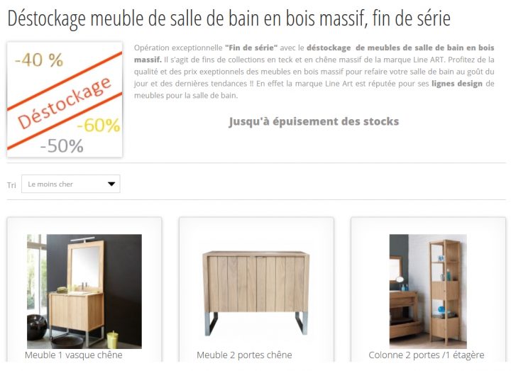 Déstockage De Meubles De Salle De Bain En Teck Et En Chêne encequiconcerne Meuble Salle De Bain Promo Destockage