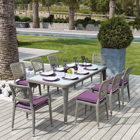 Destockage Table De Jardin Diamant 210X100 Roland pour Salon De Jardin Destockage