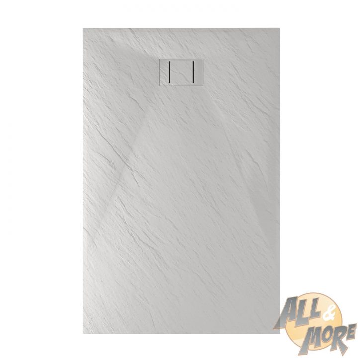 Détails Sur Bac À Douche 80X90 Cm Blanc Effet Pierre Résine Sans Bonde  Réductible Ardoise serapportantà Receveur Douche 80X90