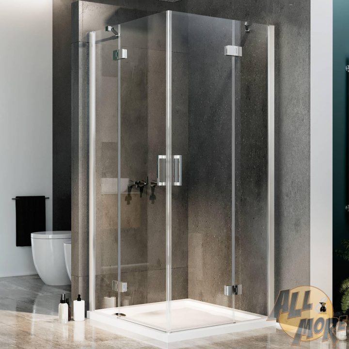 Détails Sur Cabine De Douche 100X100Cm Angulaire 2 Portes Pivotantes  Easyclean Saloon tout Cabine De Douche 100X100