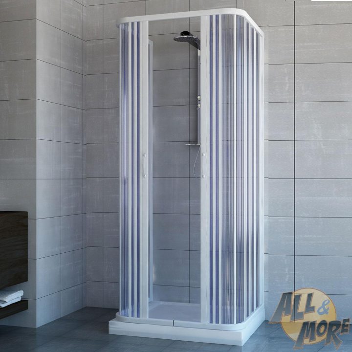 Détails Sur Cabine De Douche 3 Parois Paroi De Douche En Pvc 70X90 Cm 2  Portes intérieur Cabine De Douche 70X90