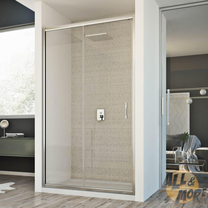 Détails Sur Cabine De Douche Paroi De Douche 120 Cm H198 Mur 1 Porte  Transparent Coulissant à Paroie De Douche 120
