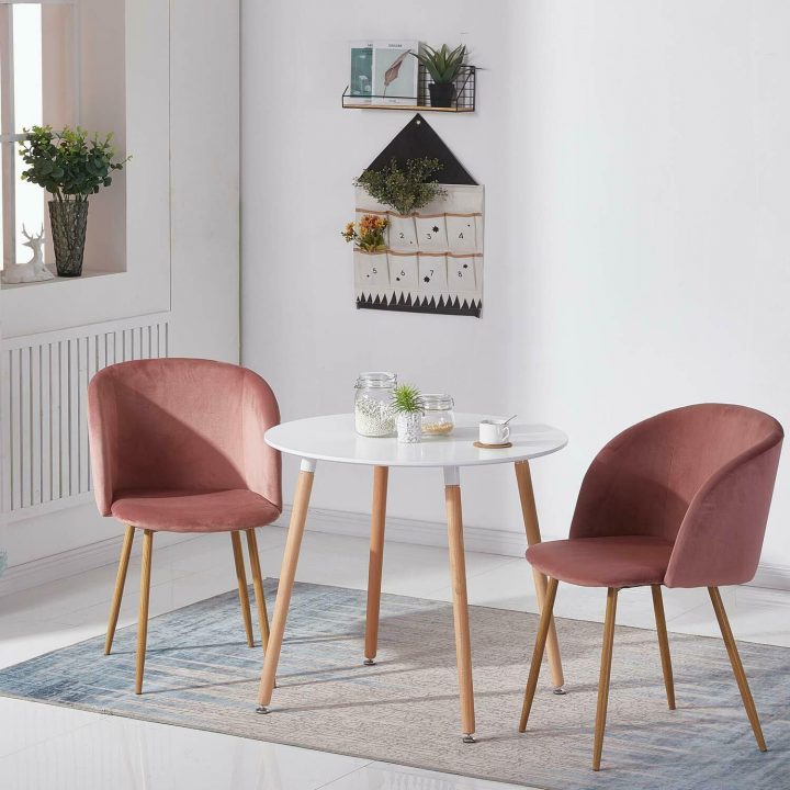 Détails Sur Eggree Lot De 2 Chaises Salle À Manger, Chaise Design Rétro  Avec Assise En Simil destiné Salle A Manger Retro