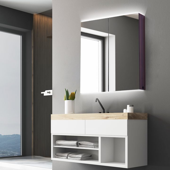 Détails Sur Kleankin Armoire Murale Miroir Salle De Bain Lumineuse Led 8 W  3 Étagères Dim. à Mirroir Salle De Bain