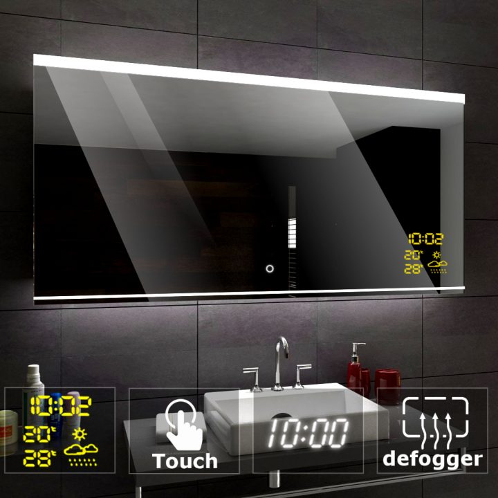 Détails Sur Seoul Éclairé Del Miroir Salle De Bain Led Station Météo  Interrupteur Anti-Buée tout Miroir Salle De Bain Led 120