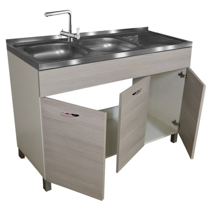 Divina Home Meuble Sous Évier 3 Portes Orme Gris Cuisine encequiconcerne Meuble Sous-Évier 3 Portes Brico Dépôt