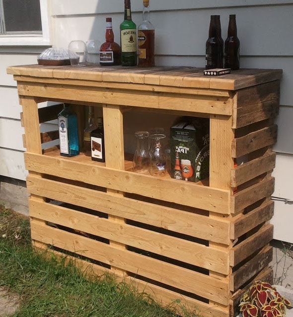 Diy – Bar En Palette : 26 Idées Et Photos Pour Le dedans Desserte Plancha En Palette