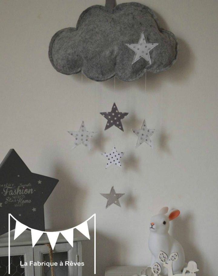 Diy Par Lou Mobile Suspension Nuage Étoiles Décoration à Decoration Nuage Chambre Bébé Diy Par Lou Mobile Suspension Nuage Étoiles Décoration à Decoration Nuage Chambre Bébé