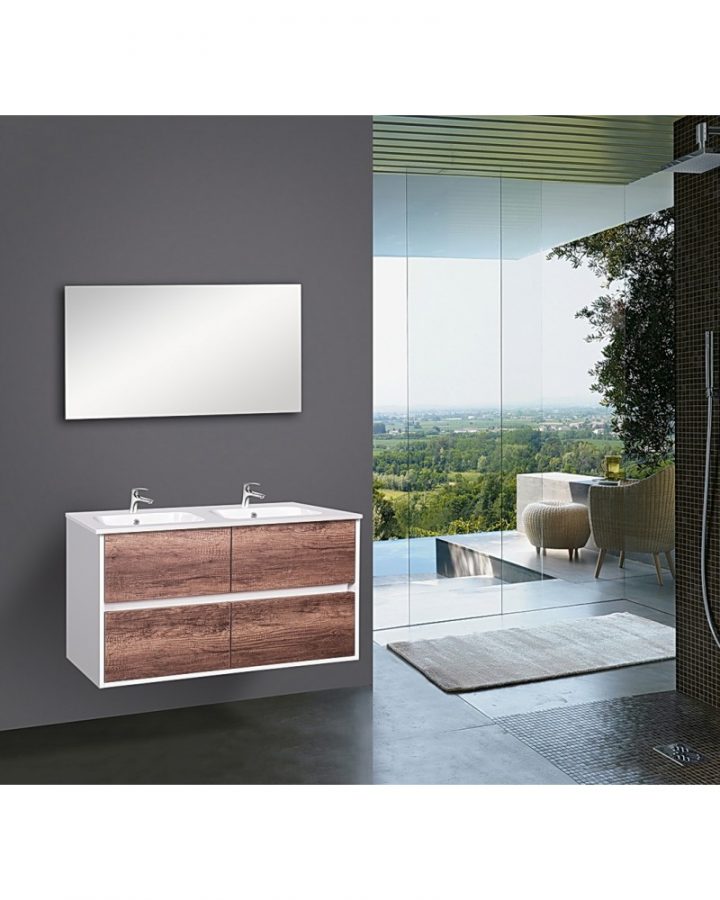 Double Vasque 120 Cm Pas Cher Ginger Avec Meuble Sous Vasque Encastrable  Design Haut De Gamme encequiconcerne Meuble Salle De Bain Pas Chere