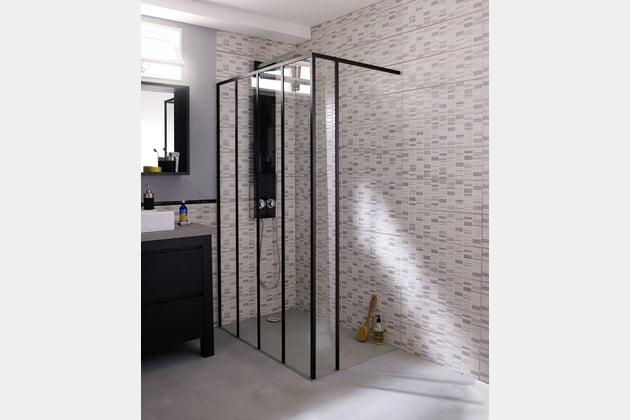 Douche À L'Italienne Verrière Zenne De Castorama encequiconcerne Douche À Affusion