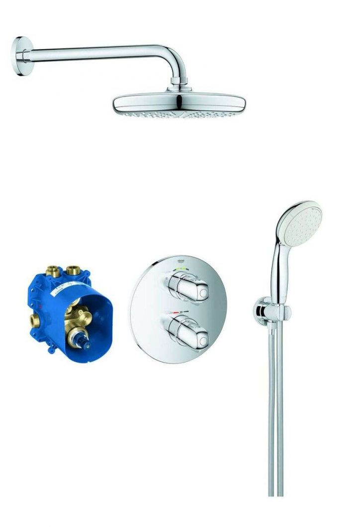 Douche Encastrable Grohe Grohtherm 1000 286Mm 2 Jets Chromé destiné Douche Encastrable Grohe