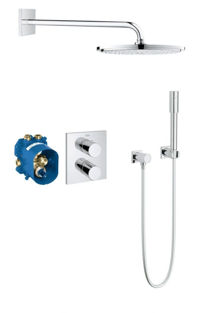 Douche Encastrable Grohe Grohtherm 3000 Cosmopolitan 422Mm 1 Jet Chromé  34627000 intérieur Douche Encastrable Grohe