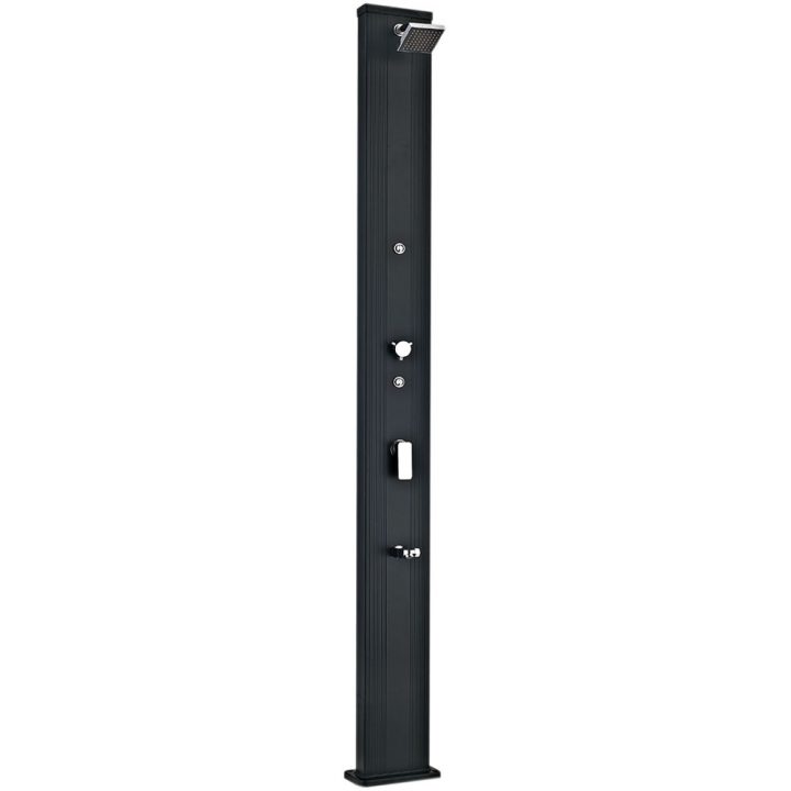 Douche Forme Droite En Alu Couleur Noir Pour Piscine, Réservoir Solaire,  Rince-Pieds Et Brumisateur tout Douche Solaire Aluminium