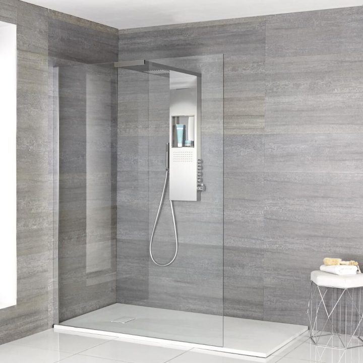 Douche Italienne – Receveur Blanc & Colonne De Douche Thermostatique –  Multiples Tailles Disponibles – Iko tout Colonne De Douche Blanche