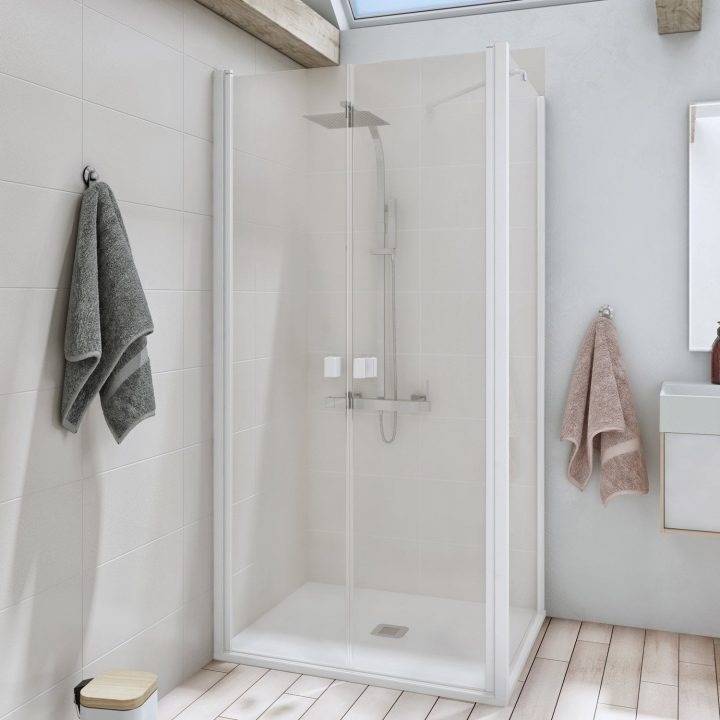 Douche Neo, Avec Receveur Kioto2 Blanc 80X100 Cm | Receveur intérieur Bac À Douche 80X100