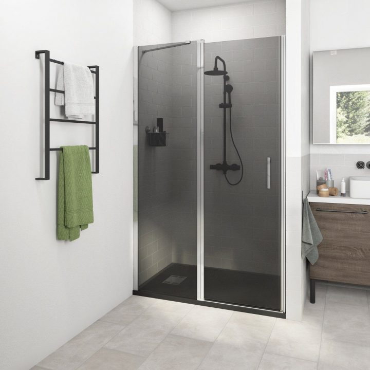 Douche Remix, Avec Receveur Slate Noir 90X120 Cm | Receveur encequiconcerne Receveur Douche 90X120