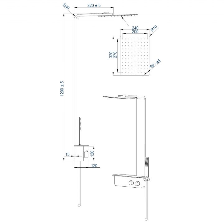 Duschsystem Nt038 Pro Mit Thermostat Aus Edelstahl serapportantà Nt038 Pro