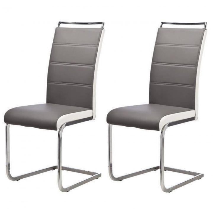 Dylan Lot De 4 Chaises De Salle À Manger Gris Blanc intérieur Chaise Salle A Manger Pas Cher Lot De 4