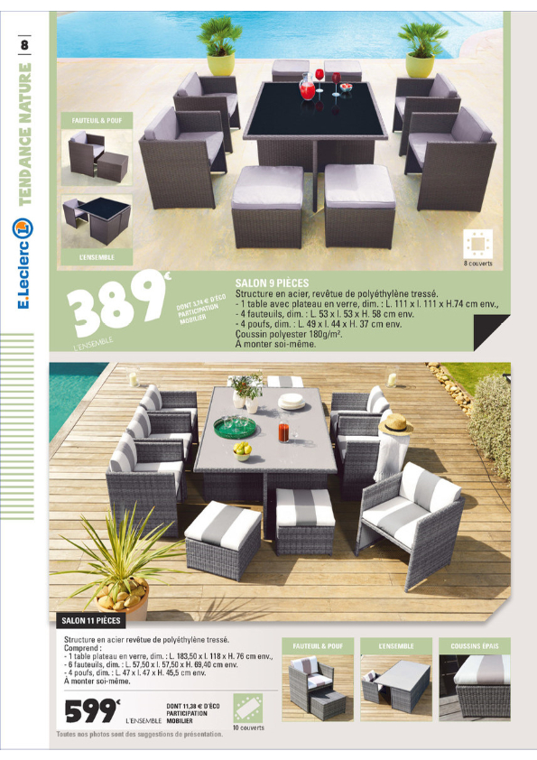 E.leclerc – Mobilier De Jardin – Plein Air pour Salon De Jardin Gifi Catalogue