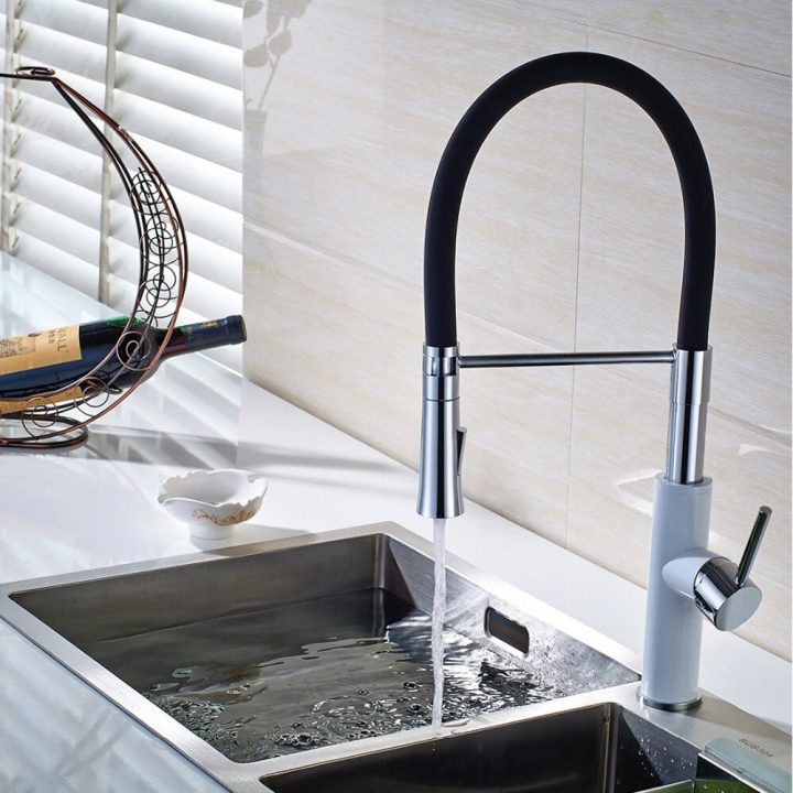 €69.27 40% De Réduction|Flg Robinet De Cuisine De Style Anglais Blanc Et  Chrome Tout Autour Pivotant 2 Fonction Sortie D'eau Retirer Évier Mélangeur dedans Robinet En Anglais