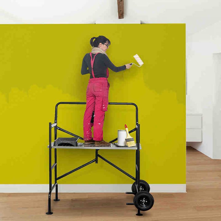 Echafaudage Pliable Et Modulable Avec 2 Roues – Trend Corner destiné Echafaudage De Jardin