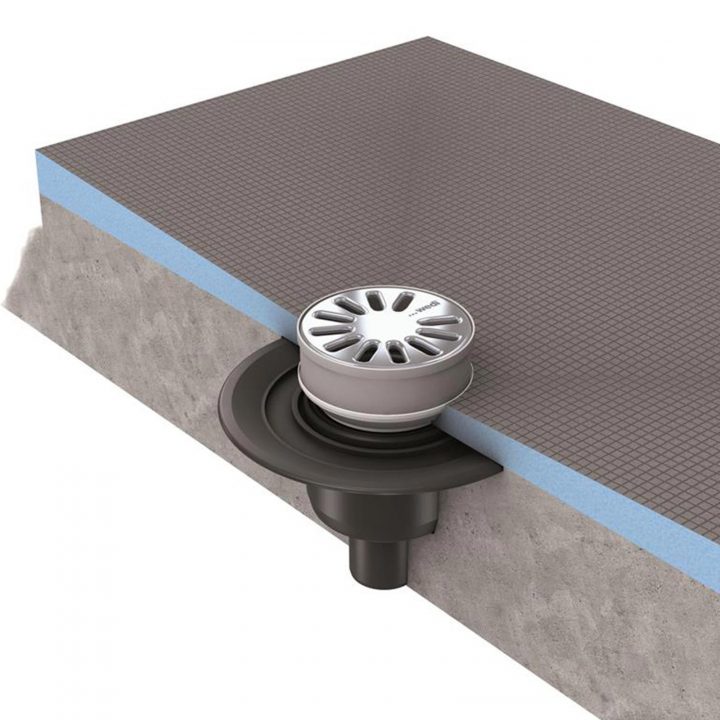 Ecoulement Vertical Grille Ronde Wedi Fundo pour Bonde De Douche À L Italienne