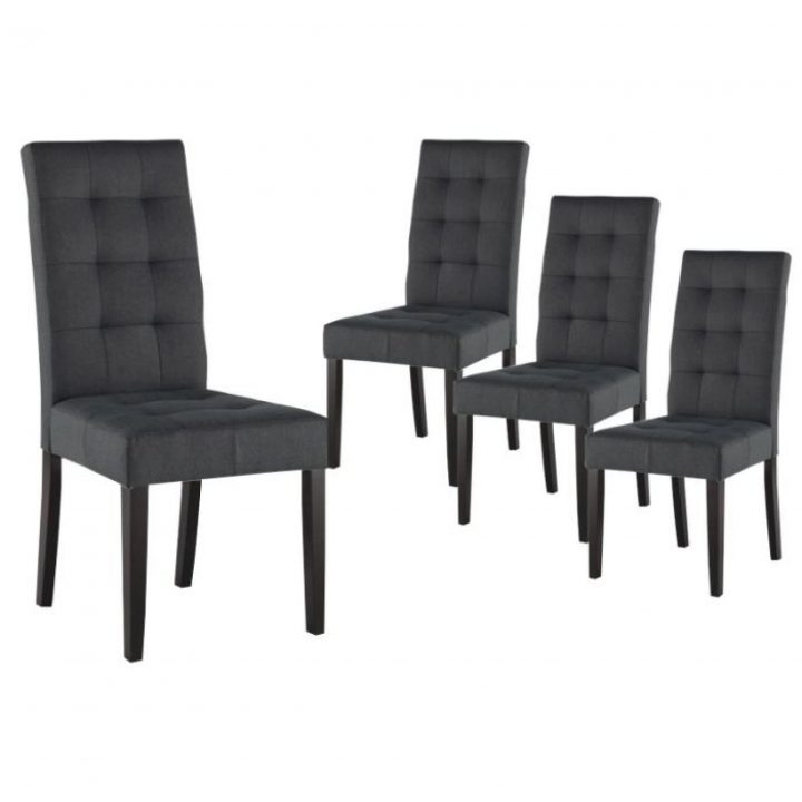 Eden – Lot 4 Chaises Gris Foncé pour Chaise Salle A Manger Pas Cher Lot De 4