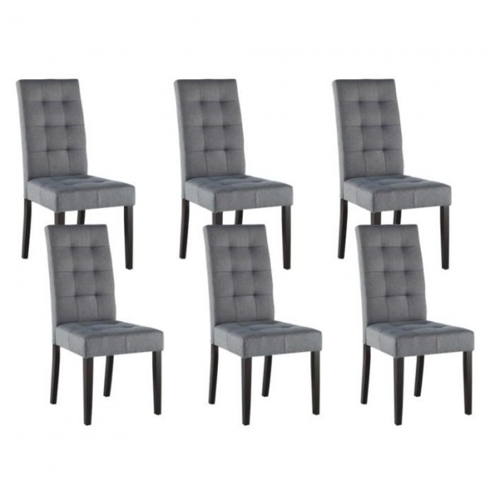 Eden – Lot 6 Chaises Gris Clair avec Chaise Salle A Manger Pas Cher Lot De 6