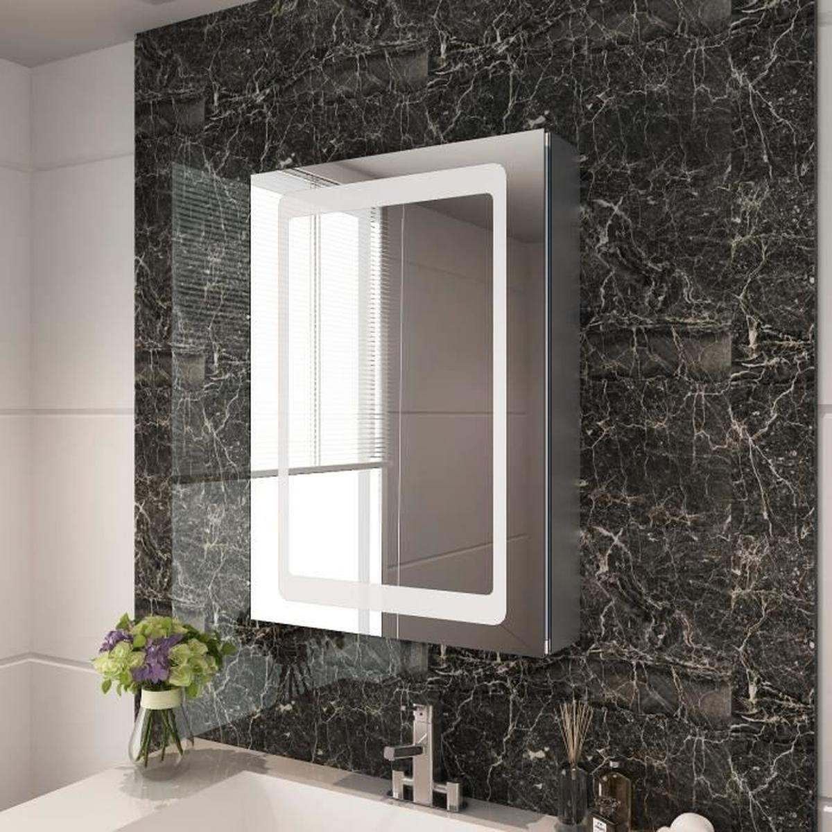 Elegant 19X 19Cm Miroir Salle Bains À Led Avec Éclairage avec Elegant 19X 19Cm Miroir Salle Bains À Led Avec Éclairage avec