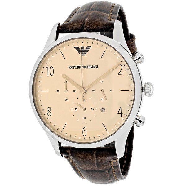 Emporio Armani Men'S Beta Ar1878 Brown Leather Quartz intérieur Arrow Wr86