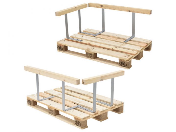 [En.casa] Canapé De Palette Euro- 3-Siège Avec Coussins intérieur Canapé Palette Dossier Incliné