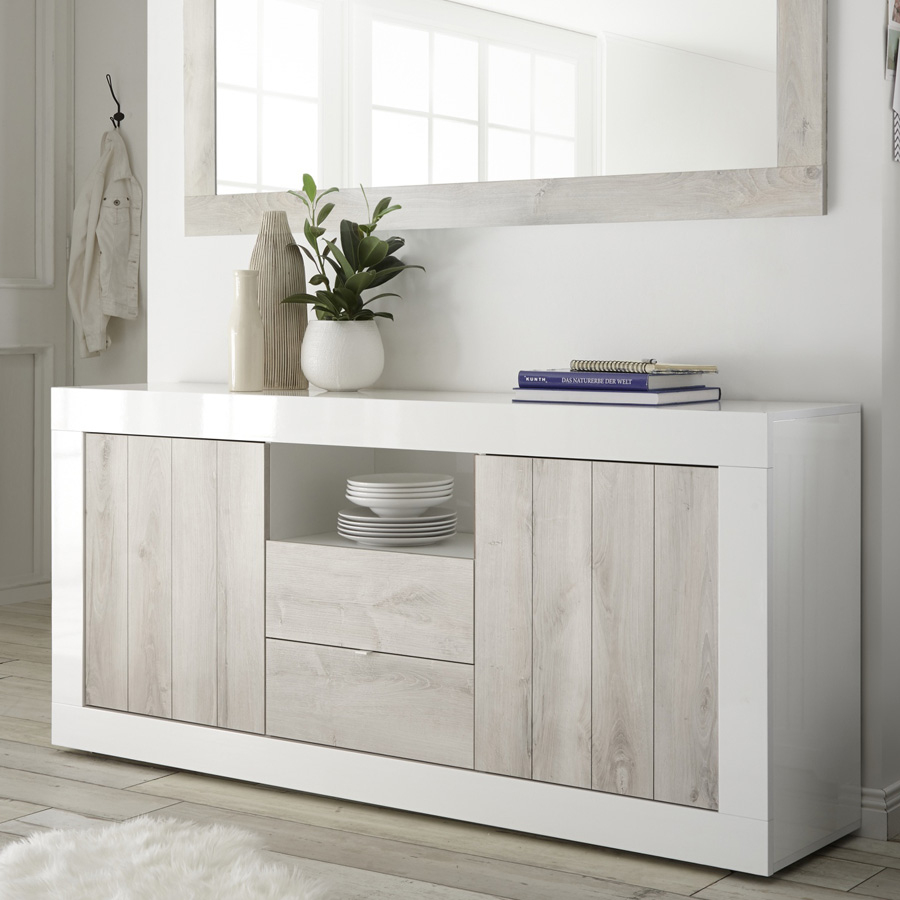 Enfilade Blanche Design, Buffet Moderne, Bahut 180 Cm Pas Cher encequiconcerne Buffet De Salle A Manger Pas Cher