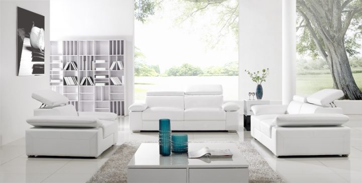 Ensemble 3 Pièces Canapé 3 Places + 2 Places + Fauteuil En dedans Meuble Italien De Luxe