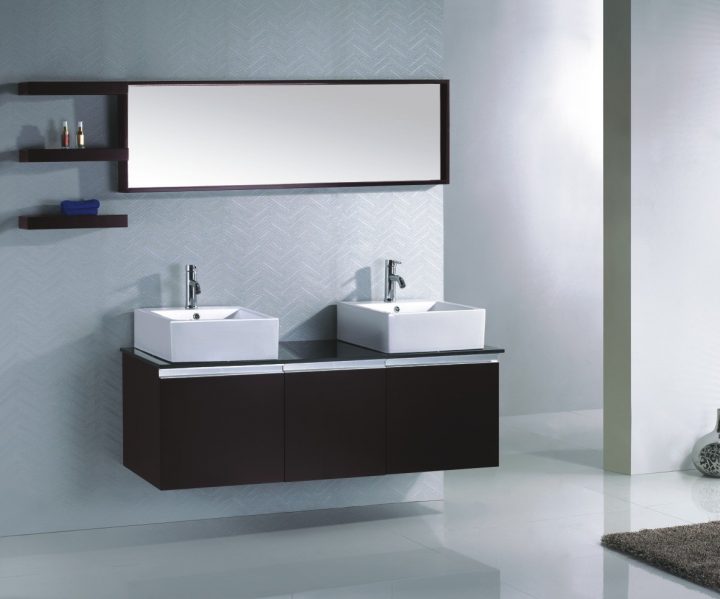 Ensemble Complet Meuble Salle De Bain Wengé Double Vasque pour Meuble Salle De Bain Wengé