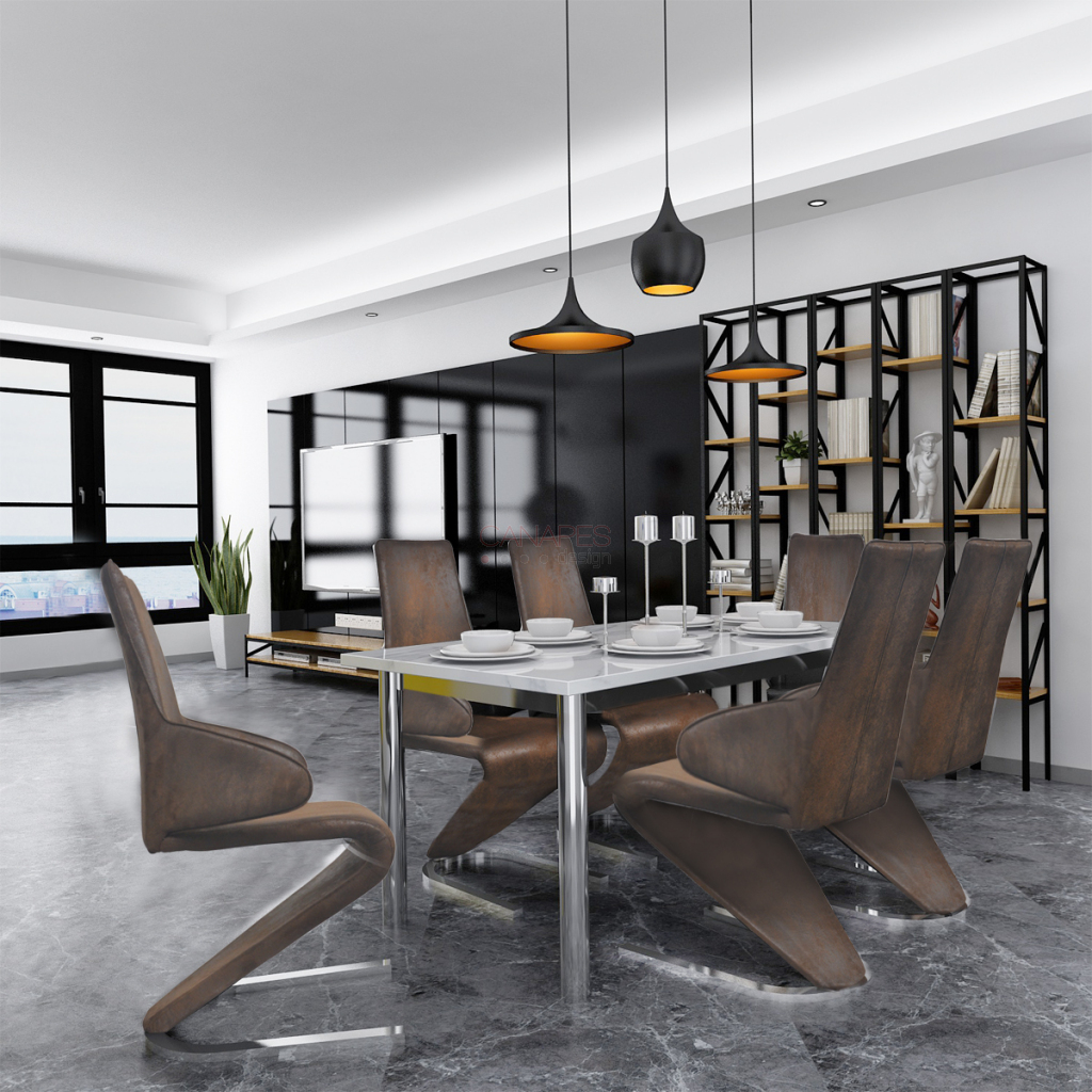 Ensemble De 6 Chaises Design Avec Accoudoirs Armstod à Fauteuil Salle À
