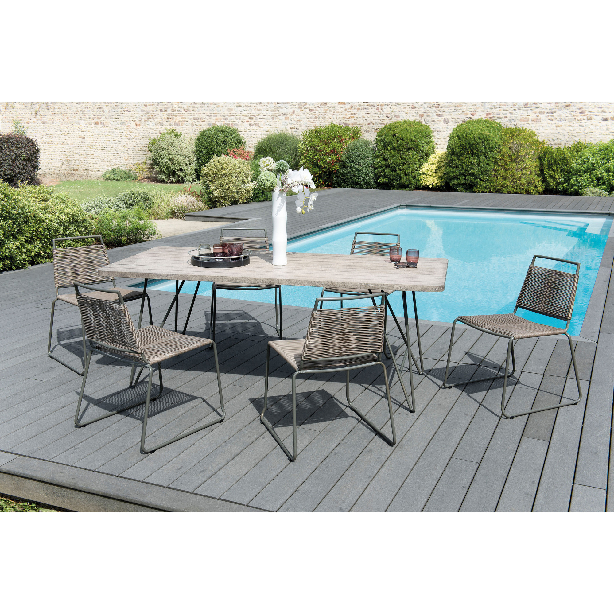Ensemble De 6 Chaises Empilables Et Une Table Scandinave tout Table