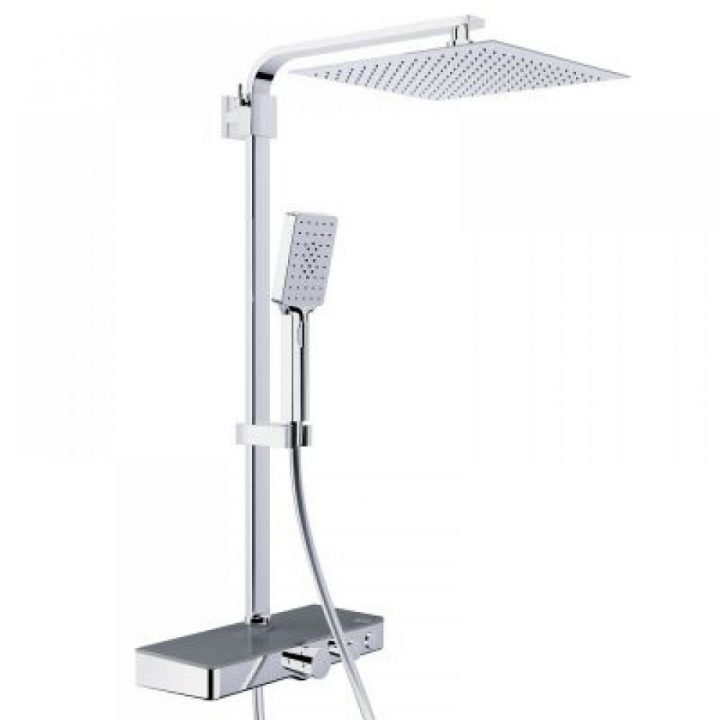 Ensemble De Douche – Avec Tablette Verre Anthracite Ou Blanc – Ocean  Schütte Sur Bricozor encequiconcerne Colonne De Douche Blanche