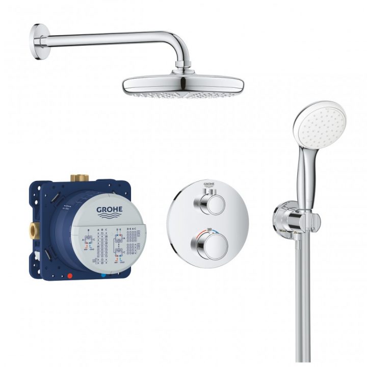 Ensemble De Douche Thermostatique – Encastré – Grohtherm / Tempesta 210  Grohe Sur Bricozor encequiconcerne Douche Encastrable Grohe