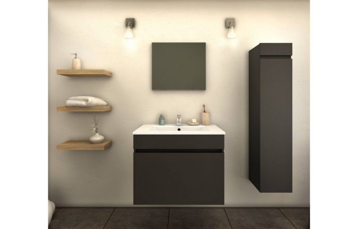 Ensemble De Salle De Bain Gris Mat 1 Meuble Avec Vasque avec Meubles Colonnes De Salle De Bain Ensemble De Salle De Bain Gris Mat 1 Meuble Avec Vasque avec Meubles Colonnes De Salle De Bain