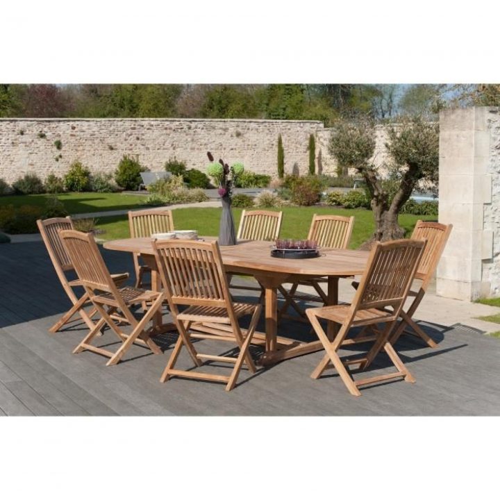 Ensemble En Teck Table Ovale Extensible De Jardin 180 concernant Table De Jardin Extensible Pas Cher